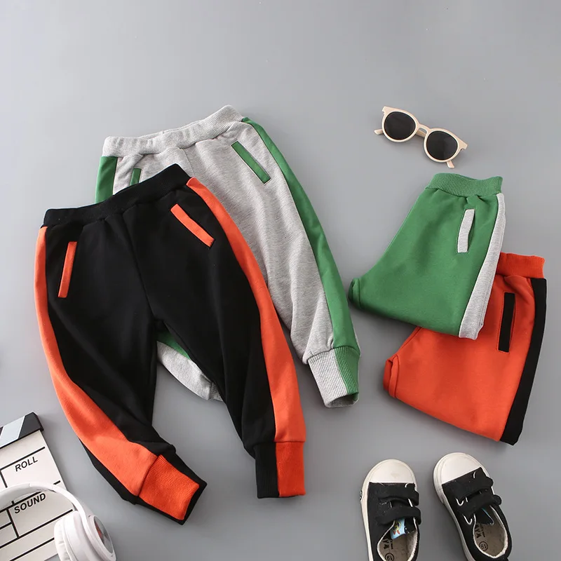 

MRJMSL 2018 kids Spring Autumn Clothes Children Pants for Boys Trousers Girls Sports Pants patchwork