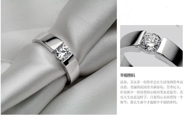 Стерлинговое Серебро 925 пробы, модные блестящие фианиты, мужские и влюбленные кольца на палец, ювелирные изделия,, мужское кольцо, не выцветает