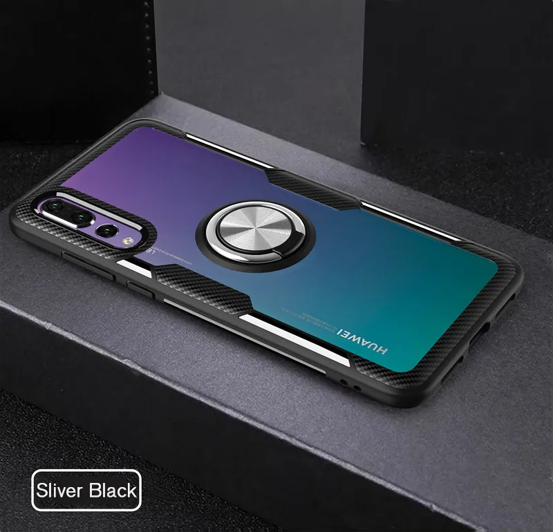 Для huawei P30 Pro P30 чехол автомобильный магнитный мягкий силиконовый каркас противоударный чехол-держатель чехол для P20 Lite P30Lite Honor 8X Capa - Цвет: Black Sliver