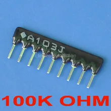 5 шт./лот) 100 K Ом толстопленочный сетевой резистор, SIP-9 шина типа