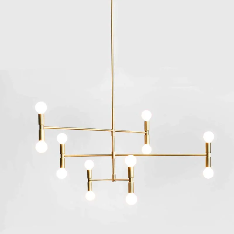 Nordic modern iron herringbone branch pendant light glass ball bubble