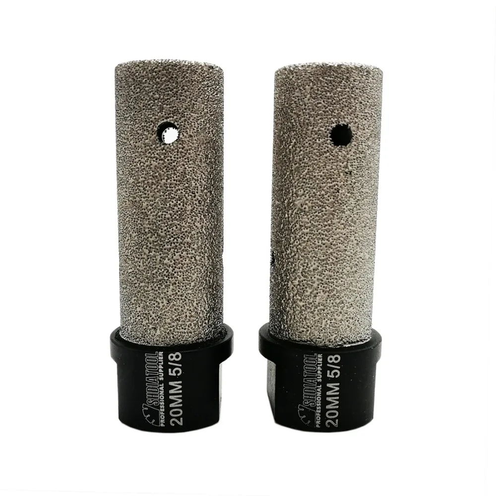 DIATOOL 2pcs Dia 20mm 5/8-11 Thread Vacuum Brazed Diamond Finger Bits Tile Stone Countertop Milling Bits Enlarge Shape Hole