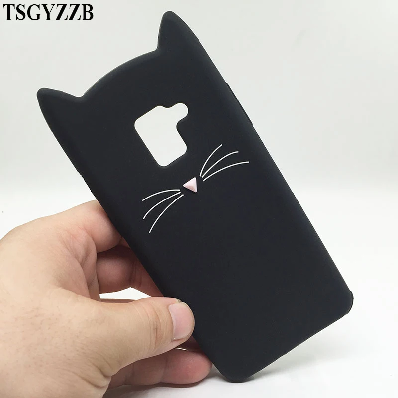 

For Samsung Galaxy A8 2018 Case Silicon Cover 3D Cute Animal Beard Cat Slim Cases For Samsung J3 2016 J7 2017 J5 Pro Case Coque