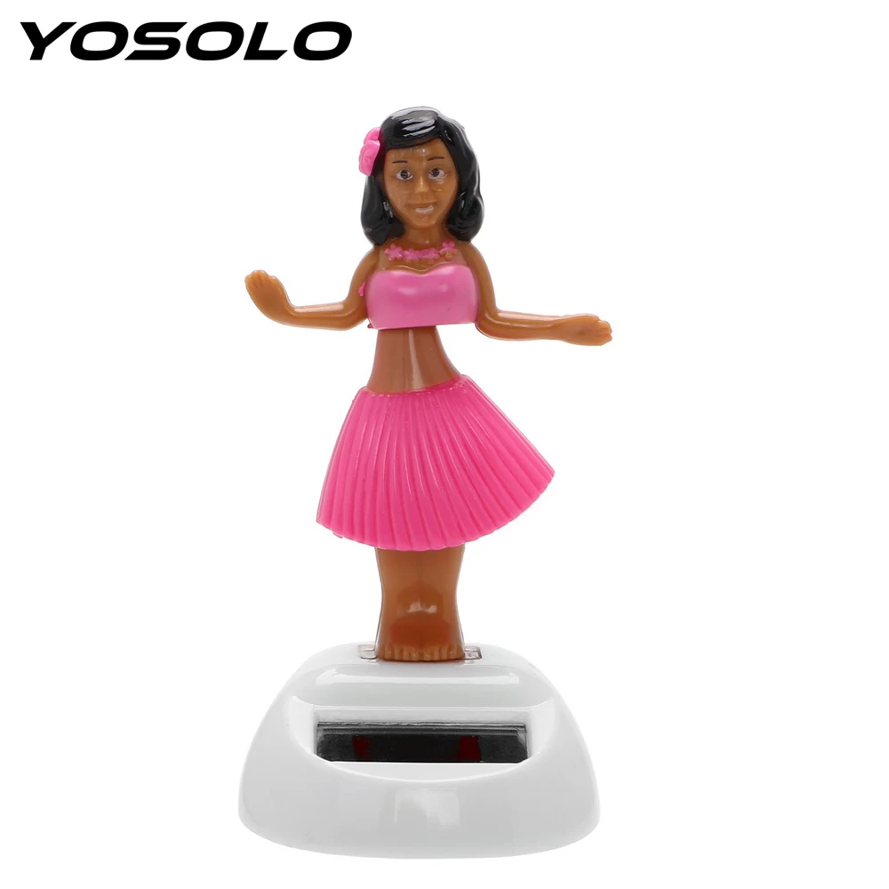 

YOSOLO Solar Powered Swinging Dancing Girl Car Ornament ABS Dashboard Decoration Car-styling Accessories