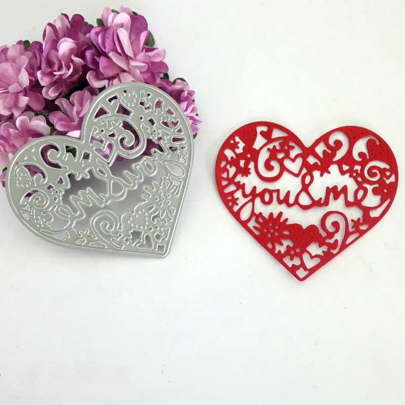 

you & me heart metal die cutting dies scrapbooking embossing folder suit for cutting machine