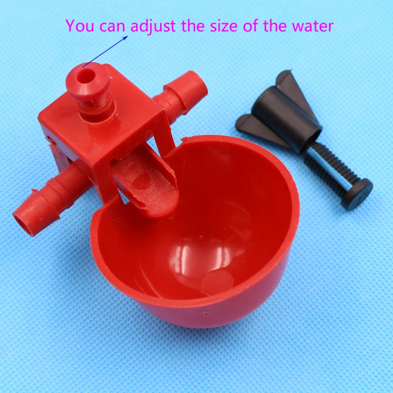 50 Sets Red Quail Waterer Animal Feeders Automatic Bird Coop Feed