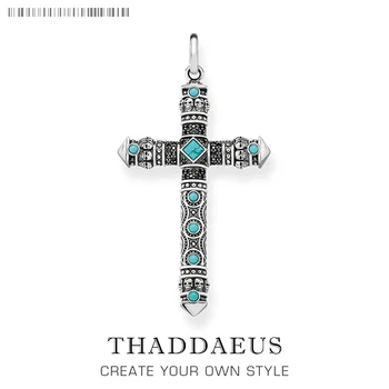 Pendant Cross Blue Stone,2018 Brand New Fashion Jewelry Thomas Style Bijoux Necklace Accessories Gift For Ts Woman & Men
