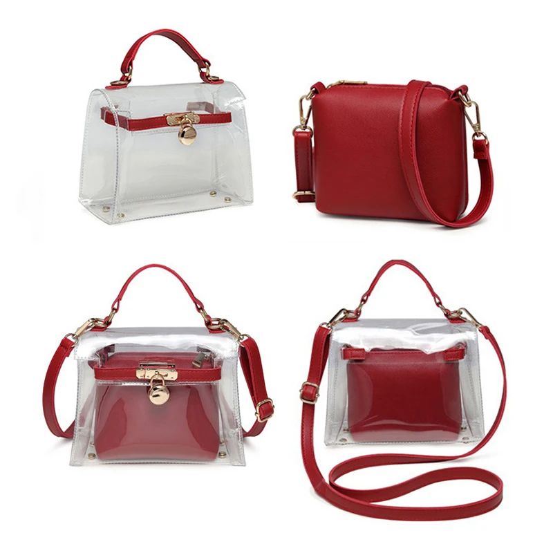 FUNMARDI جديد الصيف PVC شفافة أكياس النساء حقائب كتف صغيرة رفرف بو الجلود Crossbody حقائب للنساء حقائب WLHB1900