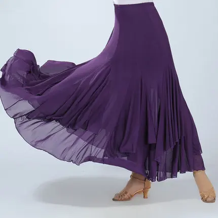 Women girls ballroom dance skirt long swing modern standard waltz competition dance dress belly Latin tango skirts women dance skirt