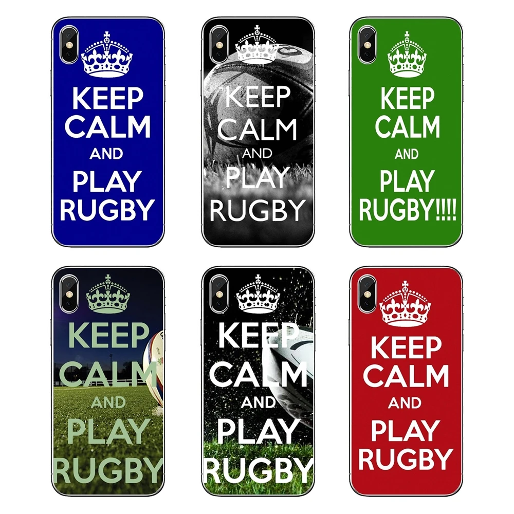 

For Huawei Honor 8 8C 8X 9 10 7A 7C Mate 10 20 Lite Pro P Smart Plus Soft Transparent Cases Covers Keep Calm and Play Rugby