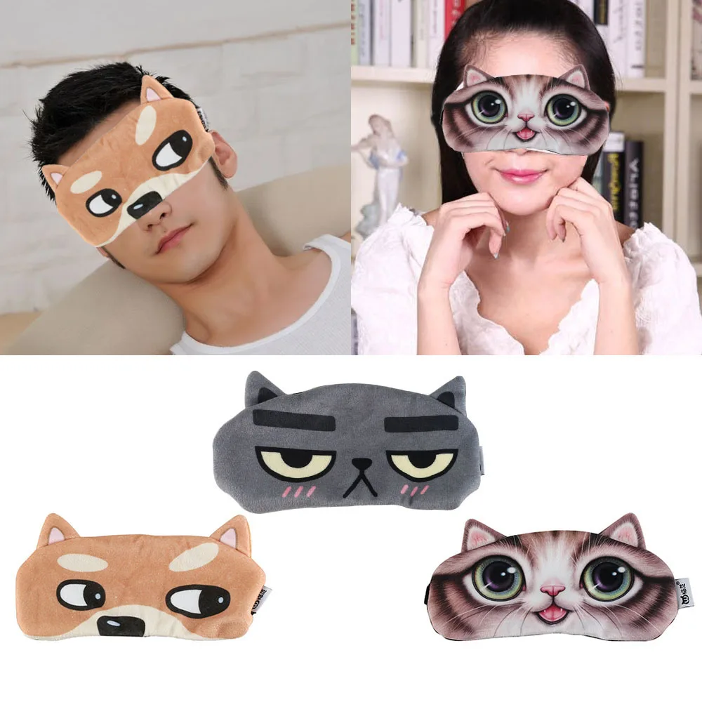 1 шт., переносная 3D милая мягкая маска для глаз для сна для женщин и мужчин, повязка на глаза, покрытие для век, расслабляющая, для путешествий, для сна, повязка на глаза