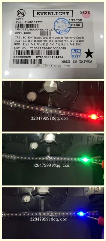 

200 шт./лот Everlight SMD LED 0402 RGB Полноцветный 0402 красный/зеленый/синий общий анодный светодиод 0404RGB 1010RGB 1,0*1,0 мм светодиодный Диод