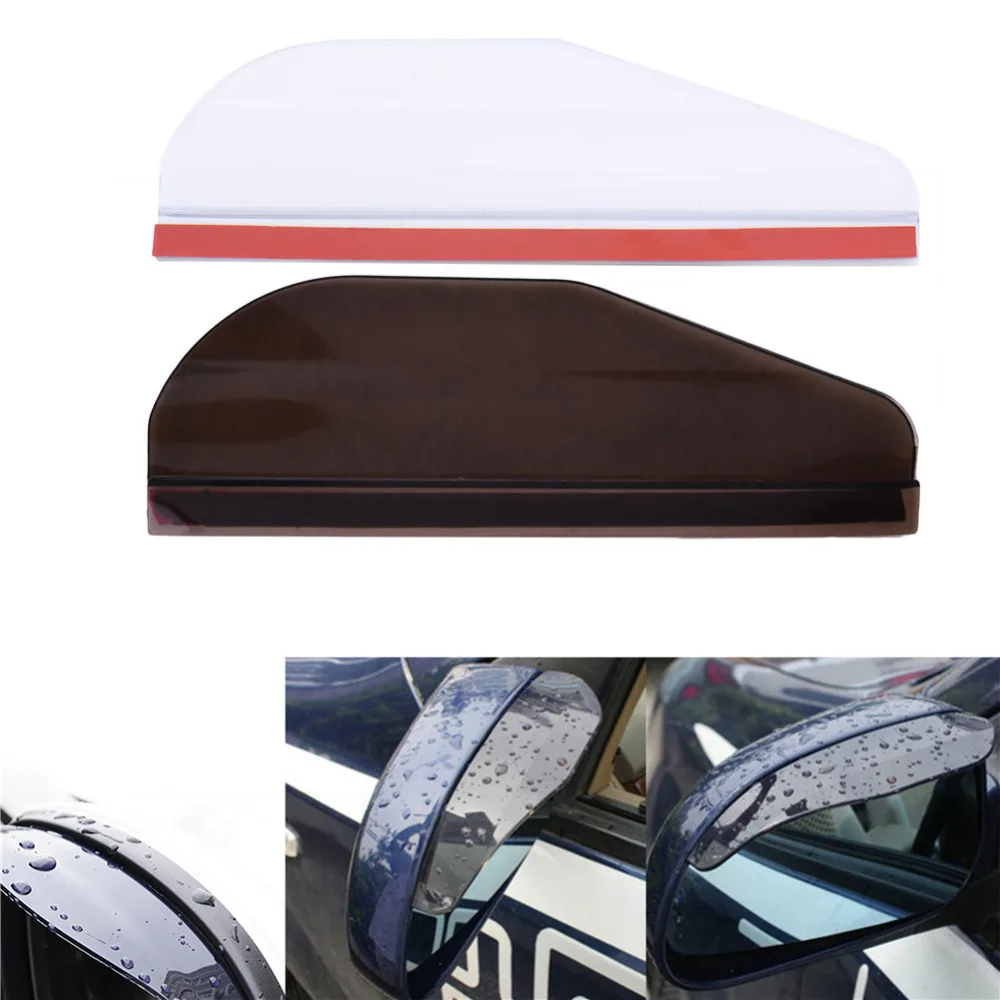 2PCS PVC Car Rear View Mirror Rain Eyebrow Cover Shield Side View