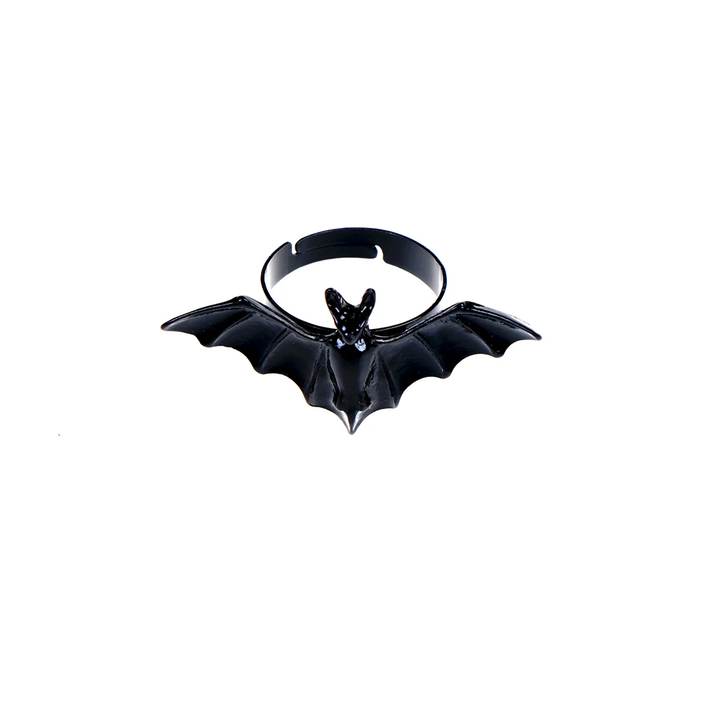 

Fashion Women New Jewelry Wholesale European And American Black Bat Personality Adjustable Ring Animal Ring