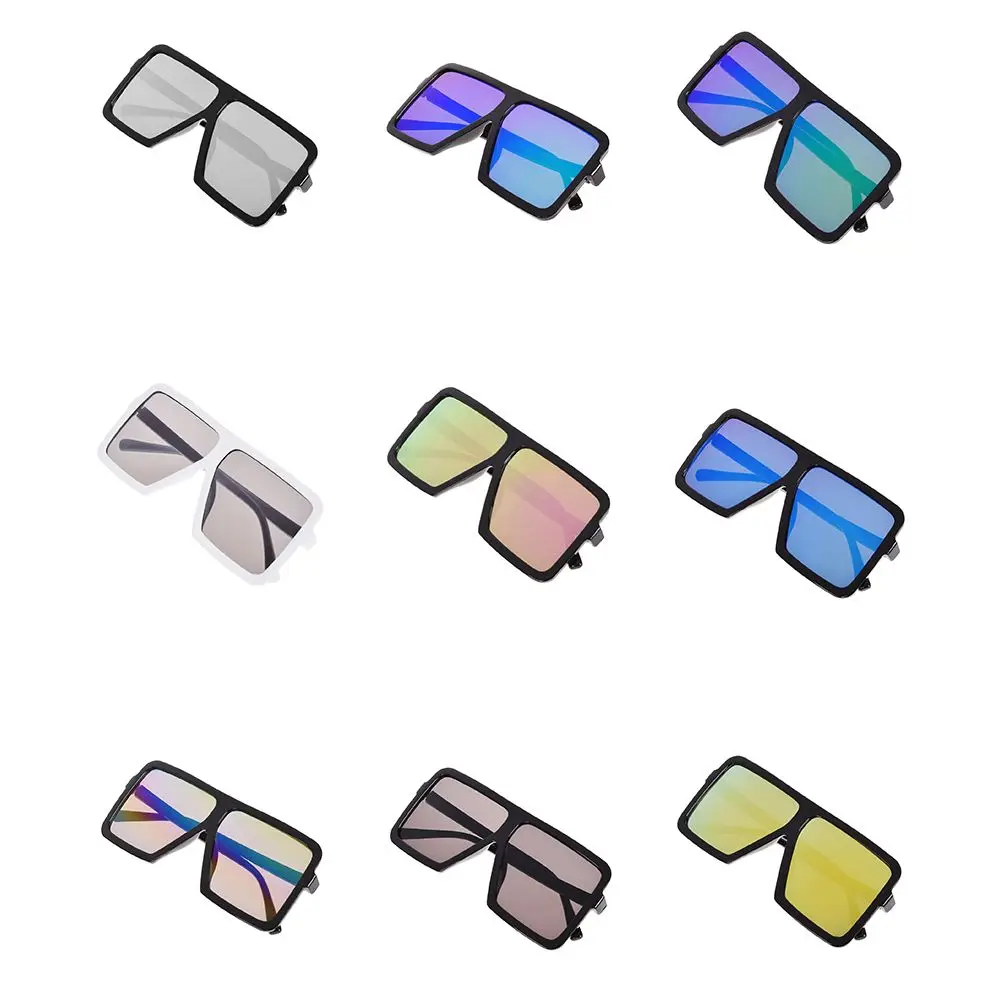 

2019 New Fashion 1Pcs Square Flat Large Sunglasses Big Oversized Frame Dazzle Unisex Glasses Driver Goggles dropshipping