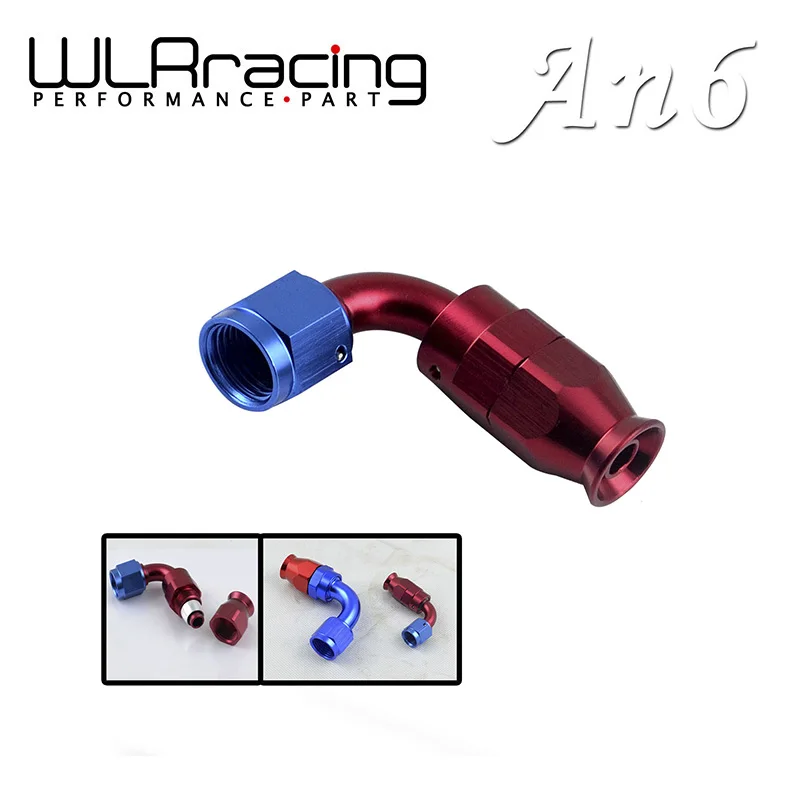 

WLR RACING - AN6 AN-6 90 DEGREE REUSABLE SWIVEL PTFE TEFLON HOSE END FITTING AN6 WLR-SL6090-06-311