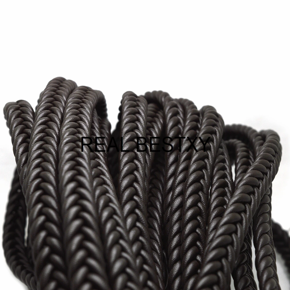 Настоящий BESTXY, 1 м/лот, 12 мм* 6 мм, Плетеный кожаный шнур для изготовления браслетов, круглые плетеные кожаные шнуры для браслетов, ювелирных изделий