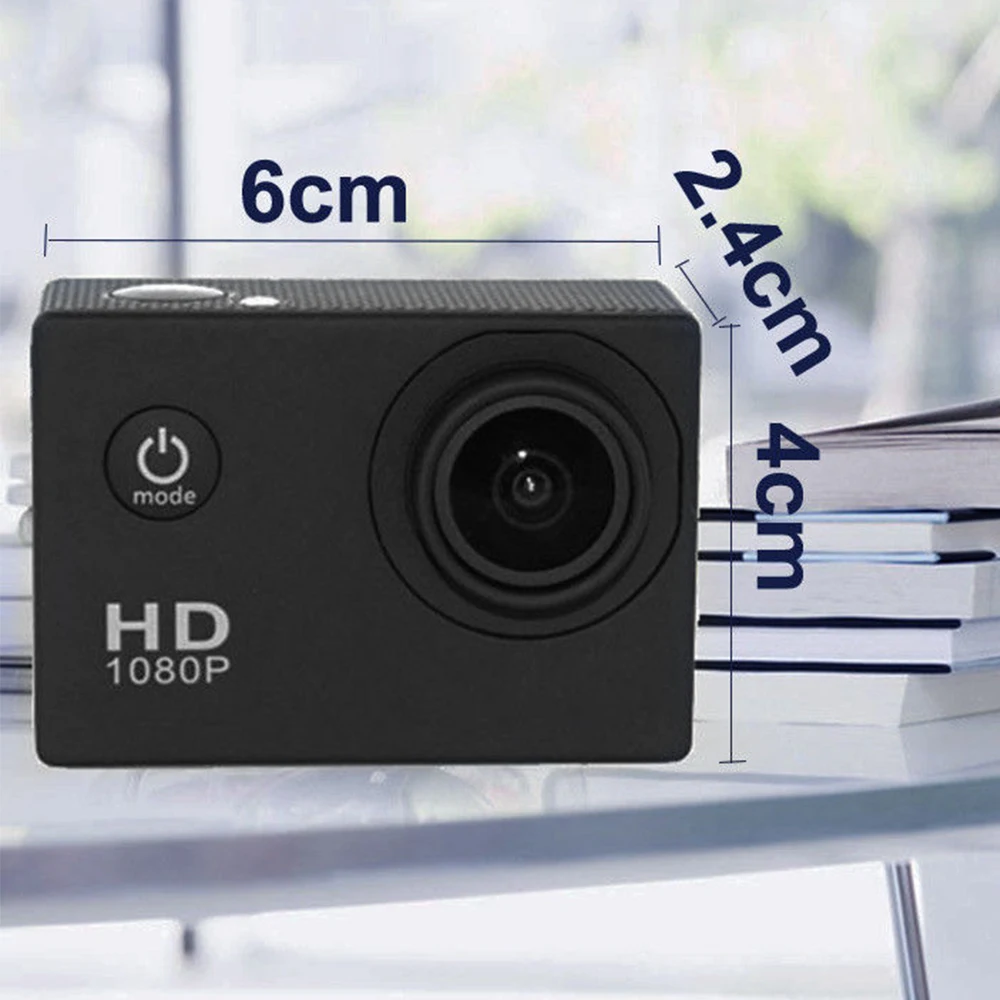 Спортивная видеокамера DV 2 дюйма Full HD 1080p 12MP 70 градусов широкоугольная видеокамера 30 м водонепроницаемая автомобильная видеокамера