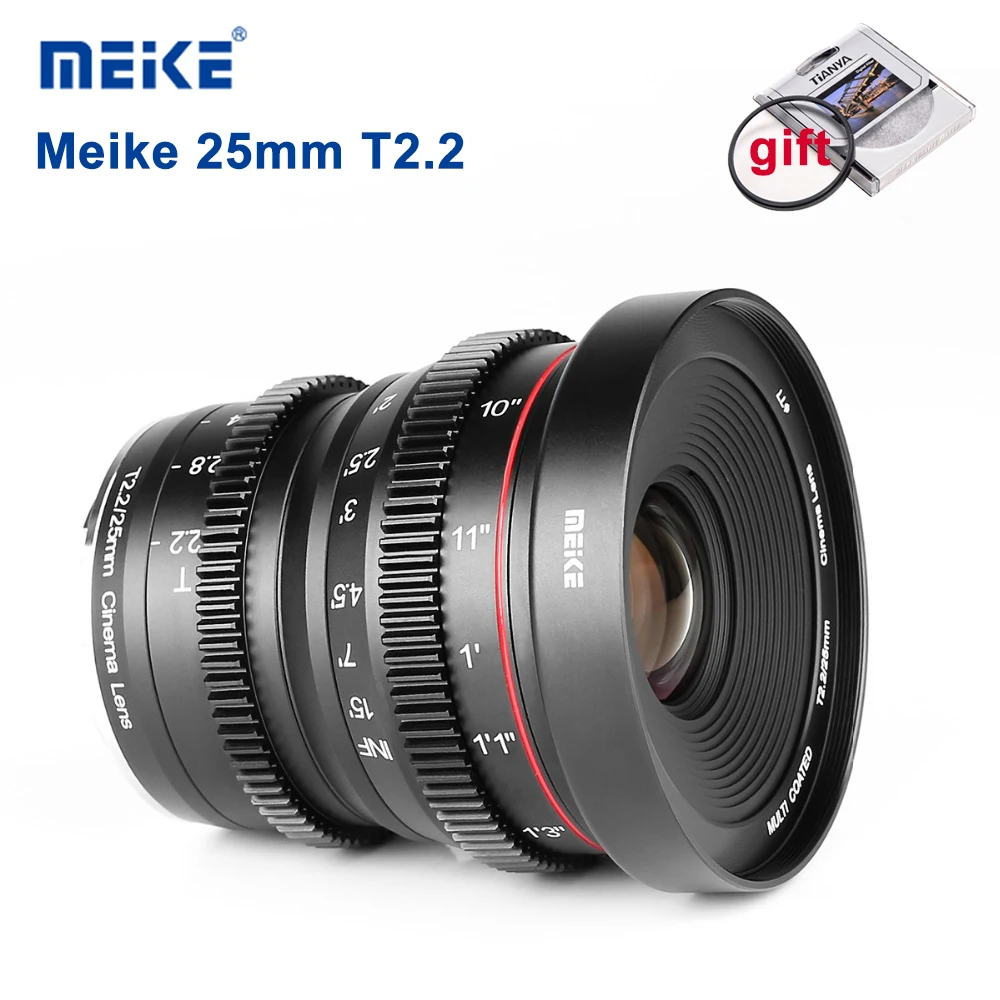 MEIKE MK 25 мм T2.2 объектив с ручным фокусом широкоугольный для кинотеатра Sony E-Mount Fuji