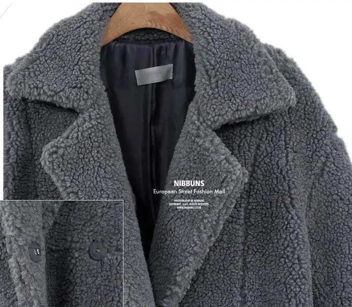 RICHARDROGER Women winter Leather non-original coat thicken warm artificial female Animal fur Coats and Jackets solid colo Coats