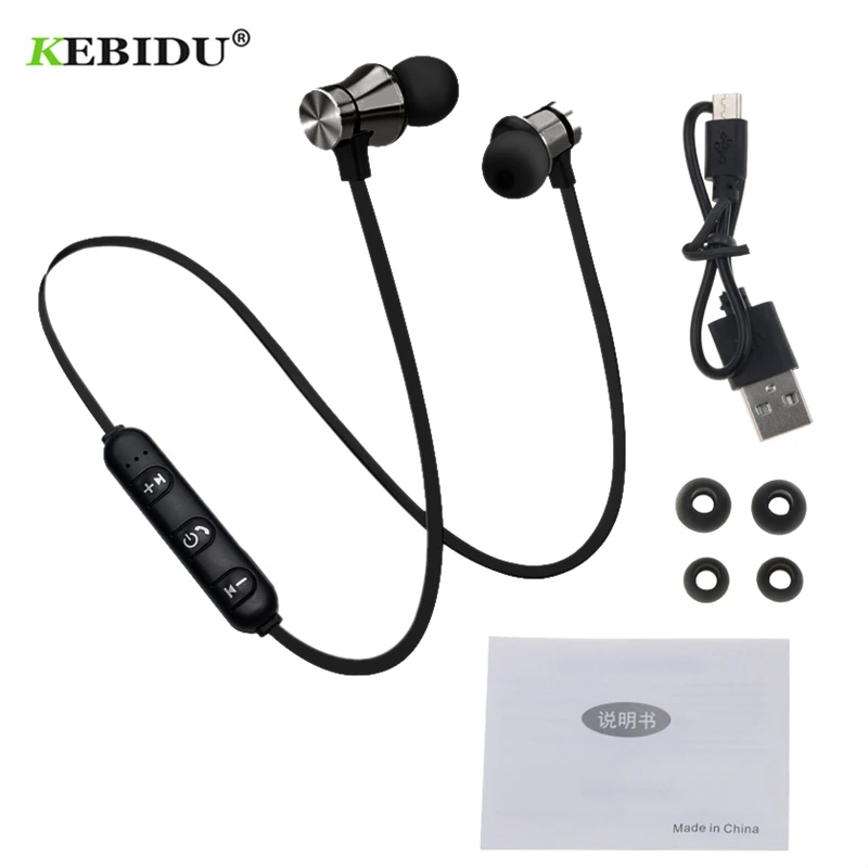 

kebidu Bluetooth 4.2 Earphone Build-in Mic Magnetic attraction waterproof sports Headset with Charging Cable Earphone for iPhone