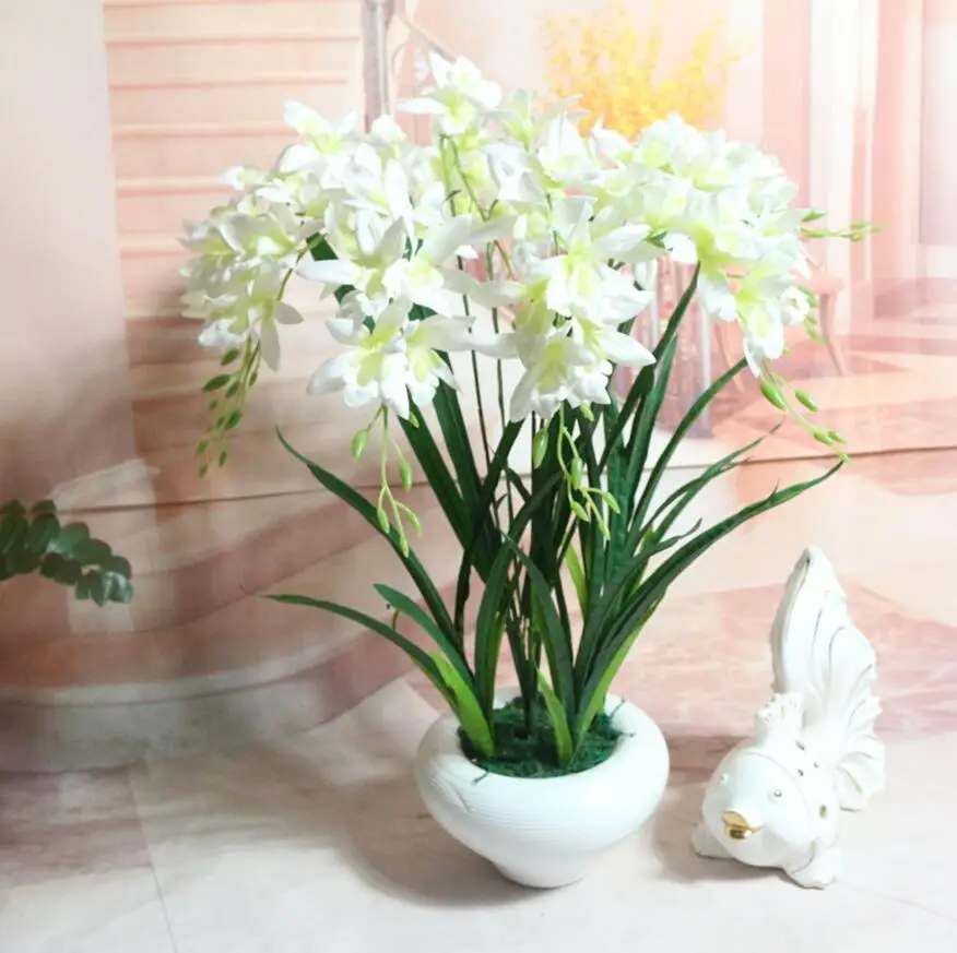 

2pcs Artificial Malus spectabilis Flower Branch For Plant Wall Background Wedding Home Hotal Office Bar Decorative