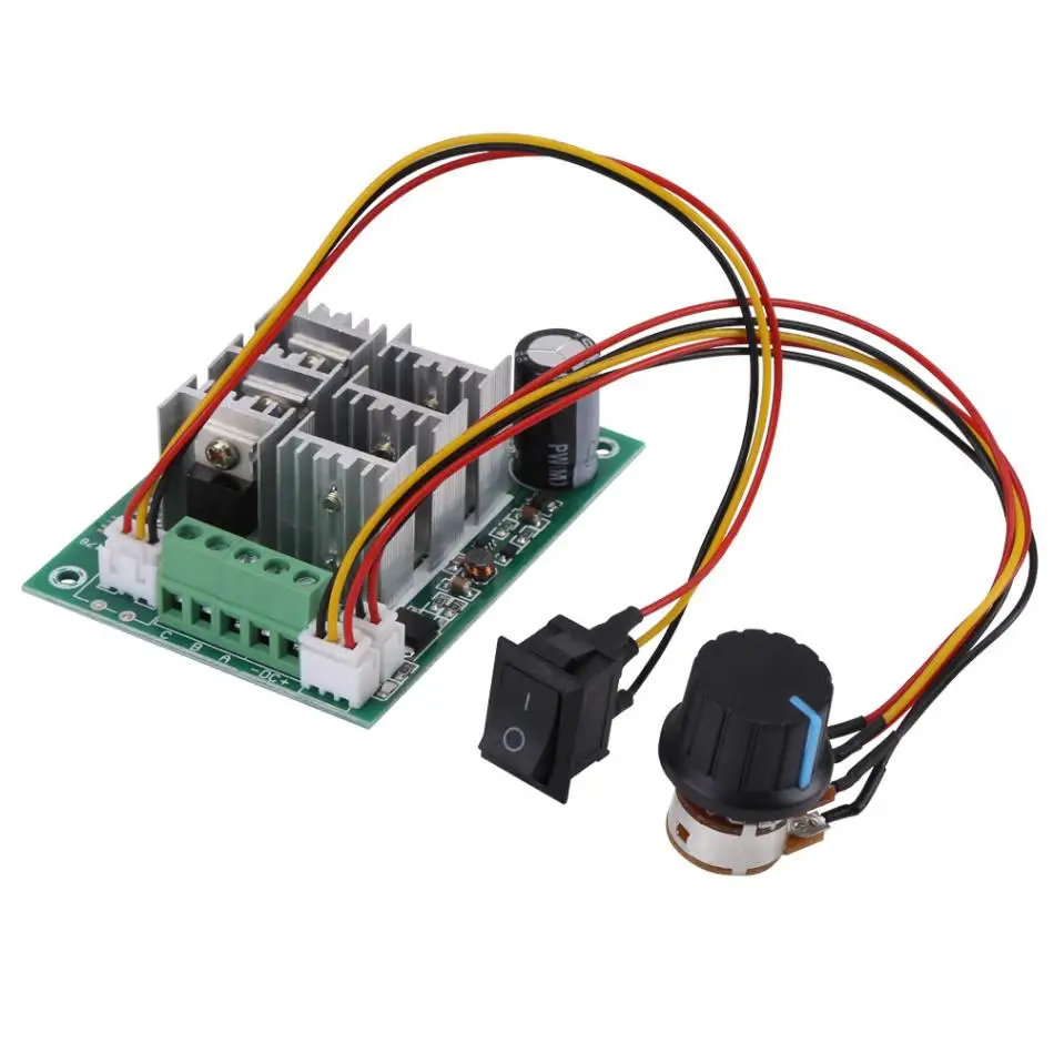 

DC 5V-36V 15A 3-Phase Brushless Motor Speed Controller CW CCW Reversible Switch Fence Type Terminal Speed Controller Switch