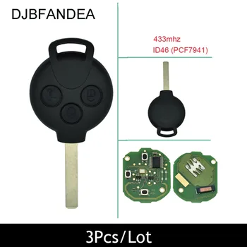 

DJBFANDEA 3Pcs/Lot Remote Key For Mercedes-Benz Smart Fortwo 451 2007 2008 2009 2010 2011 2012 2013 433Mhz PCF7941 chip