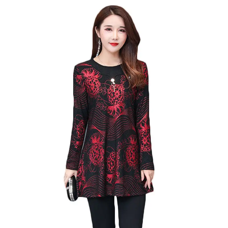 2019 Spring Autumn New Loose Long Sleeve Women Extra Large Size Blouse ...