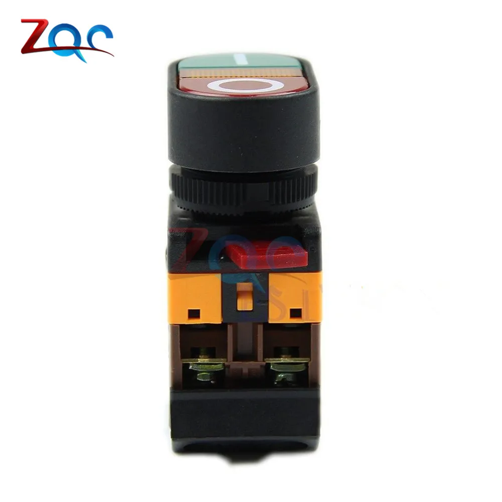 Aexit 24V DC SPST Momentary Push Button Switch - Yellow Indicator Light, 5 Terminals, With Heat-Shrink