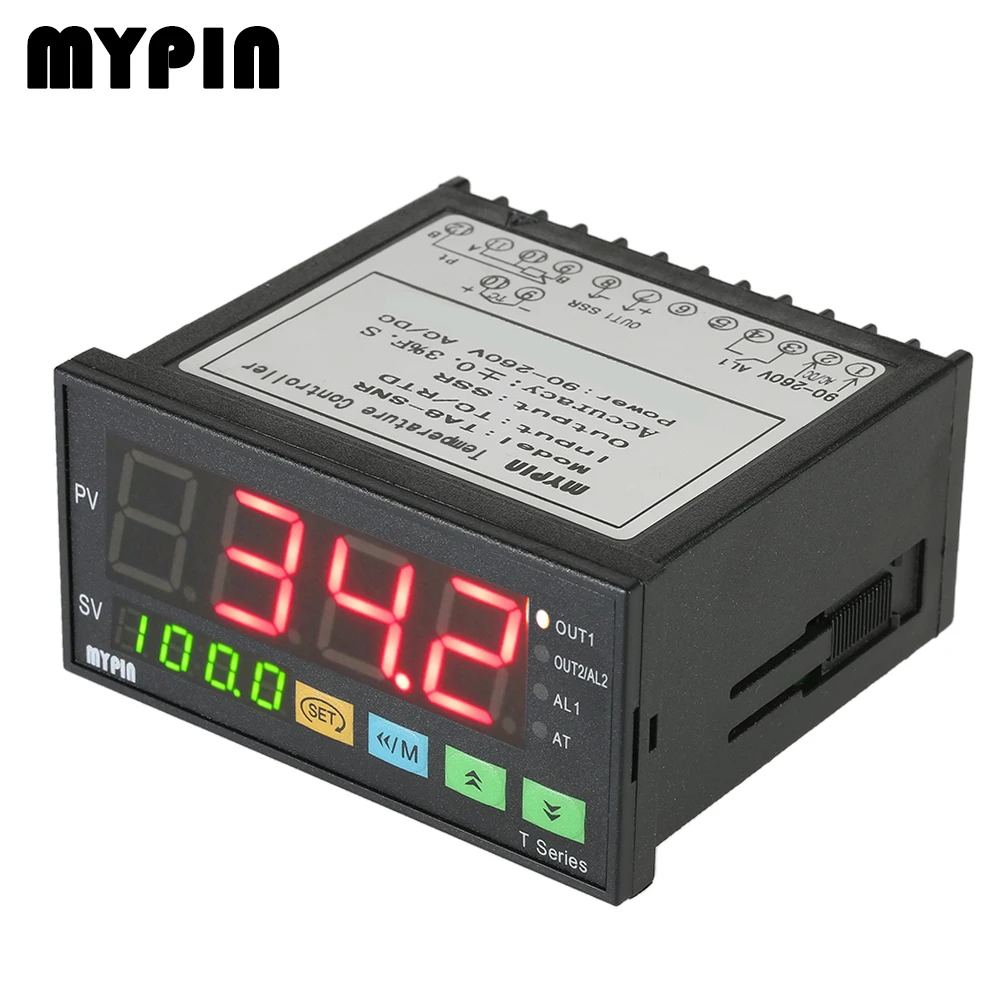 MYPIN Temperature Controller Dual 4 LED Thermostat PID Heating Cooling ...
