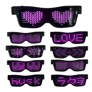 

APP Control Led Glasses Multi-lingual Quick Flash Led Party Luminous Glow Glasses USB Charge Christmas Concert Light Toys
