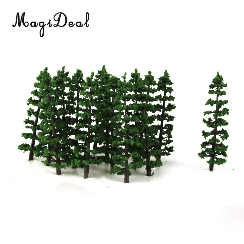 20Pcs/Lot 1/100 Scale Plastic Fir Tree Model Train Garden Street Yard Greenery Scene Scenery Landscape Layout HO