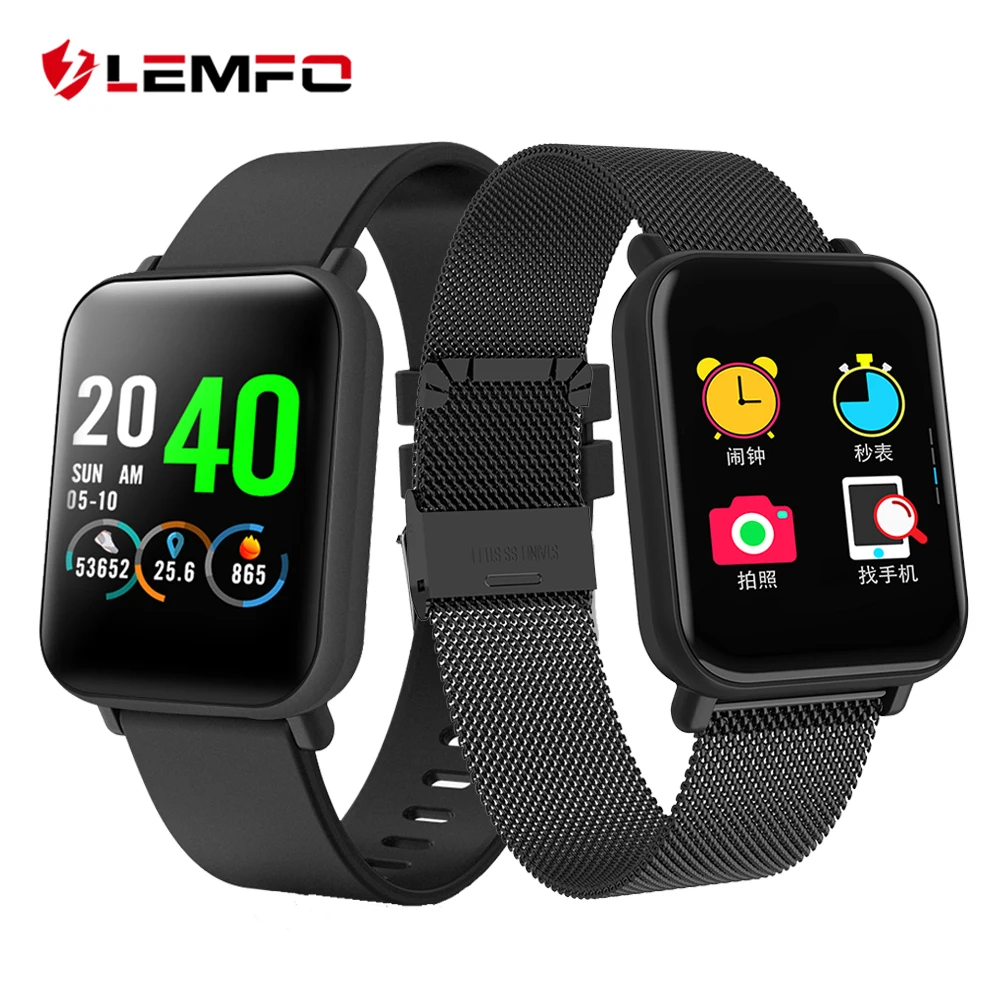 

LEMFO Smart Watch Men Waterproof Multi Sports Mode Weather Heart Rate Blood Pressure Monitoring 20 Days Standby Smartwatch Women