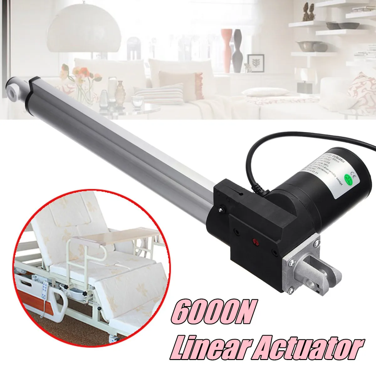 Actuador lineal Motor Tubular DC12V 300mm/12 pulgadas golpe pesado 6000N carga actuador lineal eléctrico lineal motor tubular Actuador lineal Motor Tubular DC12V 300mm/12 pulgadas golpe pesado 6000N carga actuador lineal eléctrico lineal motor tubular