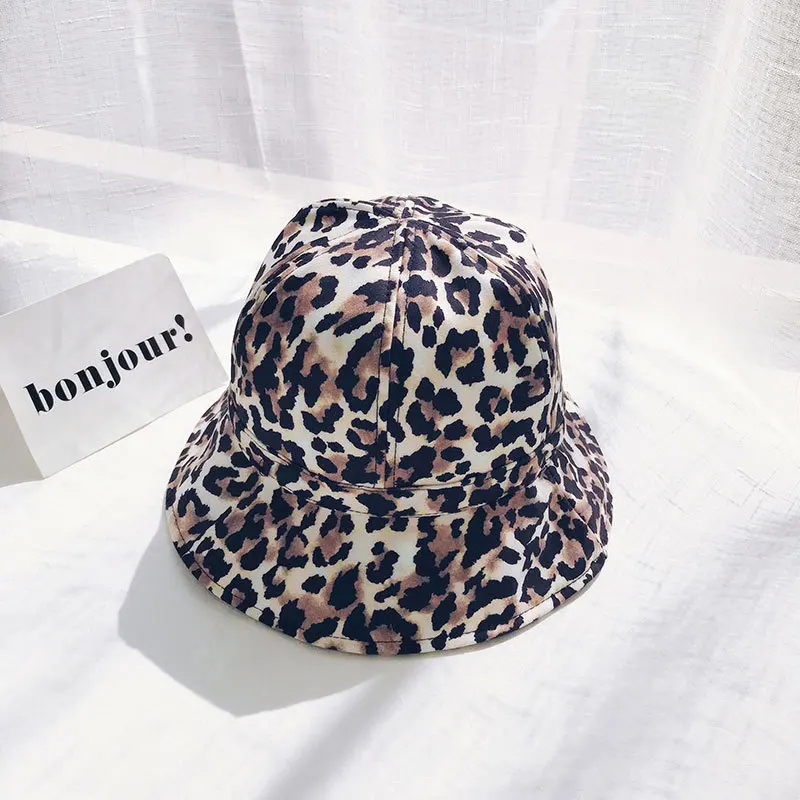 

Winter Bucket Hat Caps Leopard Women Fisherman Panama Cotton Layer Fabric Sunscreen Hats Casual Fashion Hats Flat Cap
