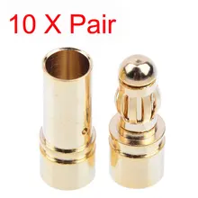 10 pairs 3.5mm Gold Bullet Banana Connector Plug For ESC Battery Motor