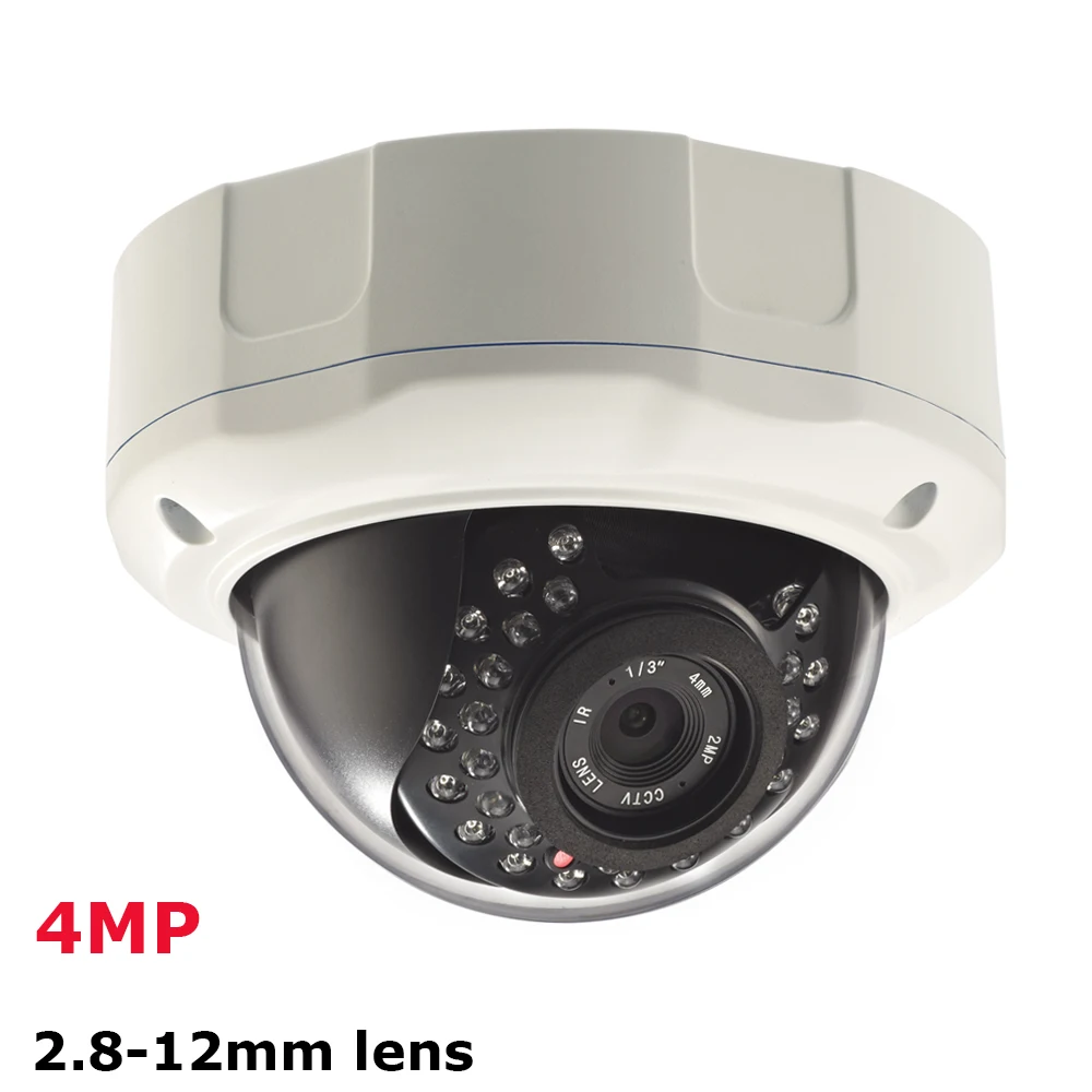 

1520P HD 4MP IP Camera Dome Vandalproof Securitycamera CCTV Surveillance Onvif P2P IP Cam IR Cut Filter Megapixel 2.8-12mm lens
