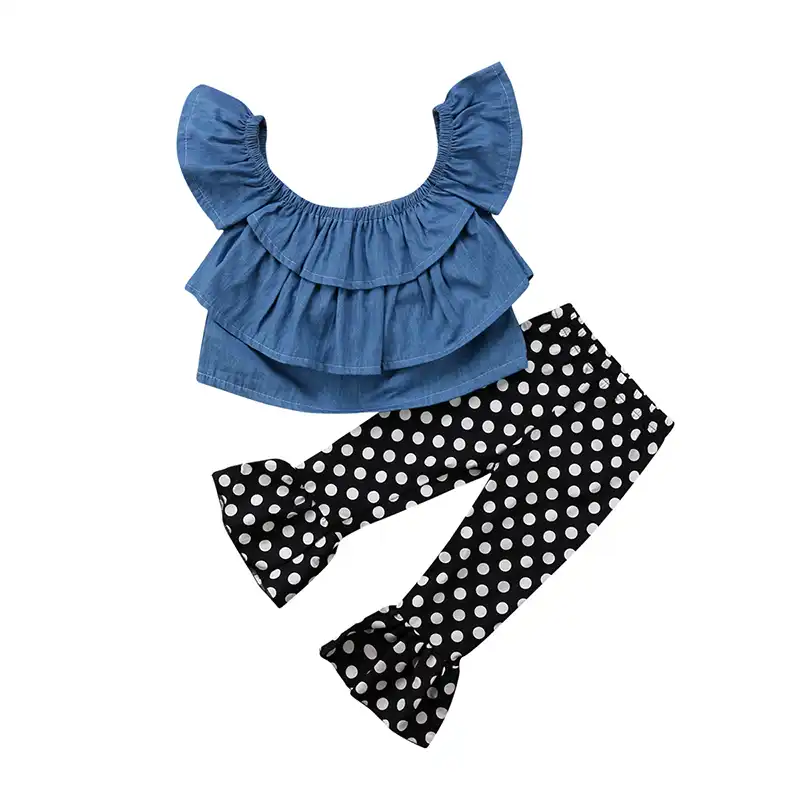 polka dot bell bottom pants