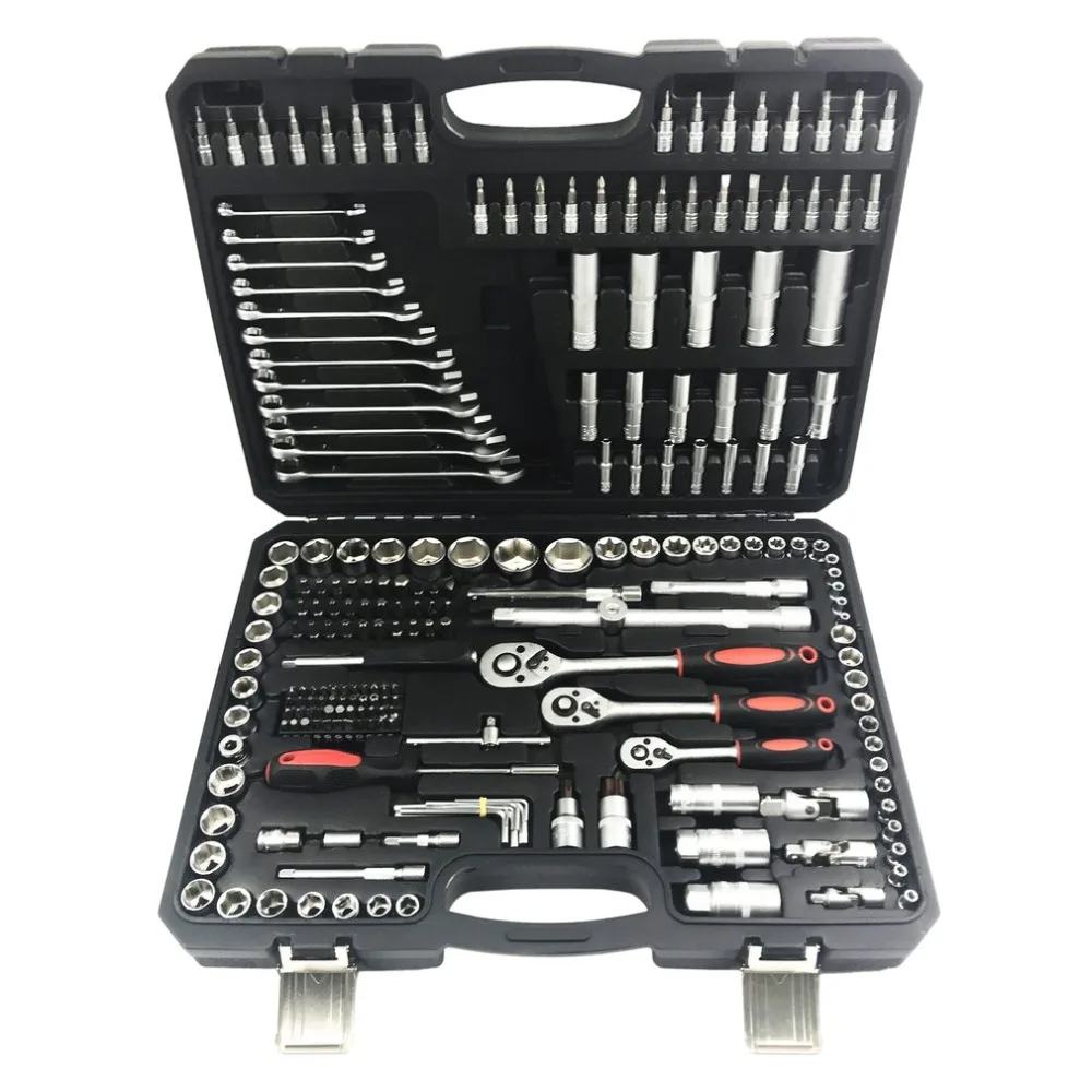 

215Pcs/Set Home Repair Hand Tool Professional Wrench Ratchet Screwdriver High Precision Socket Set With Carry Case Multipurpose