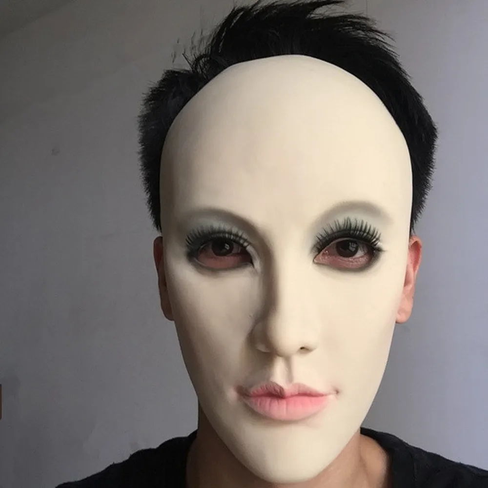 

Latex Realista Female Mask Latex Sunscreen Mask Realistic Human Skin Masquerade Masks Transgender Half Covered Mask