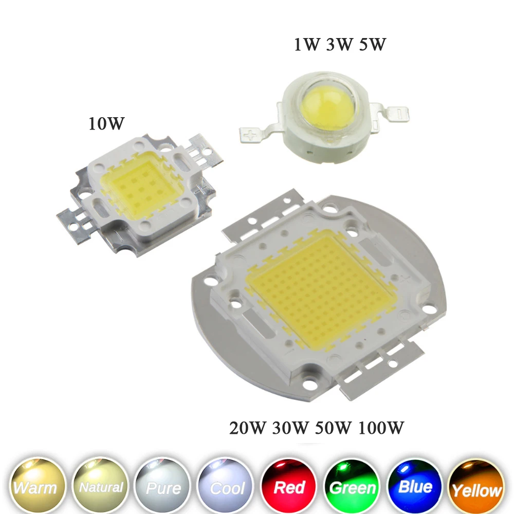 Высокая светодио дный мощность светодиодный чип интенсивность SMD COB Излучатель Света компоненты диод DIY освещение свет бусины 1 Вт 3 Вт 5 Вт 10W