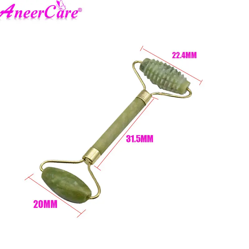 Нефритовый ролик-массажер зеленый для лица Натуральный здоровья лица Красота макет головы шеи уход за кожей ног лифтинг лица инструмент