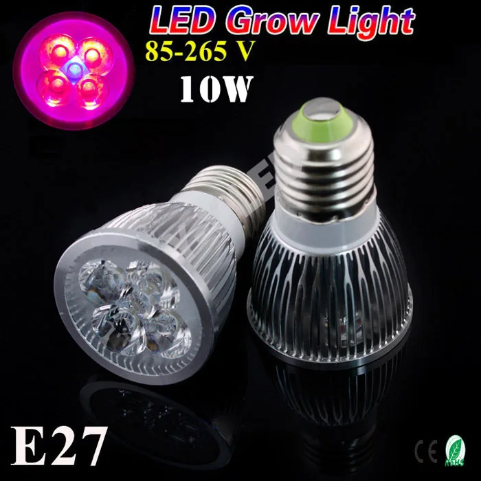 

10W LED Grow Light 4 Red & 1 Blue, Seiko Aluminum, Full Spectrum Hydroponic Lightings For Greenhouse Plant Veg