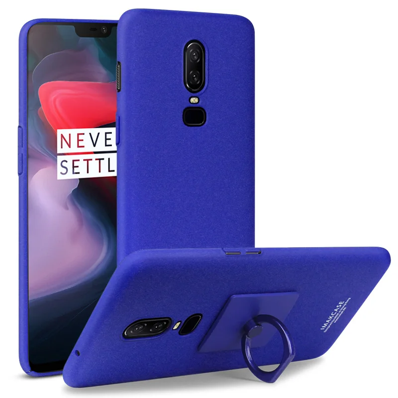 

OnePlus 6 Case IMAK Frosted Plastic Back Cover Case For OnePlus 6 One Plus 6T OnePlus6 With Ring Stand Function