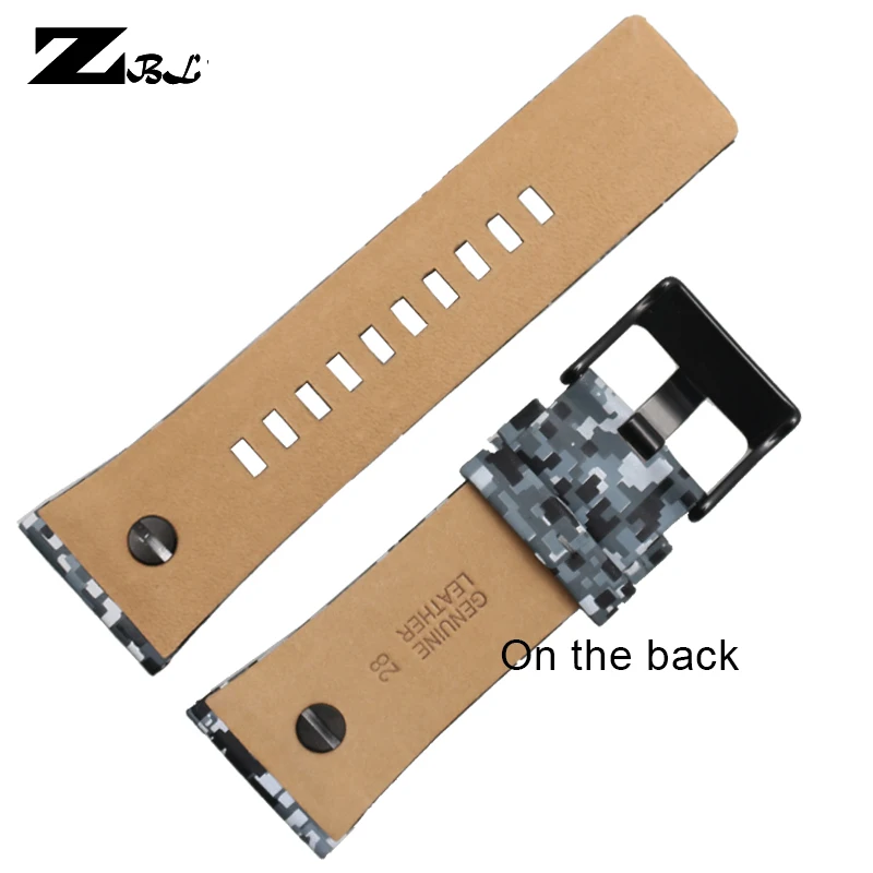 Premium 28mm Leather Watch Strap with Studded Design - Elegant Brown Watchband