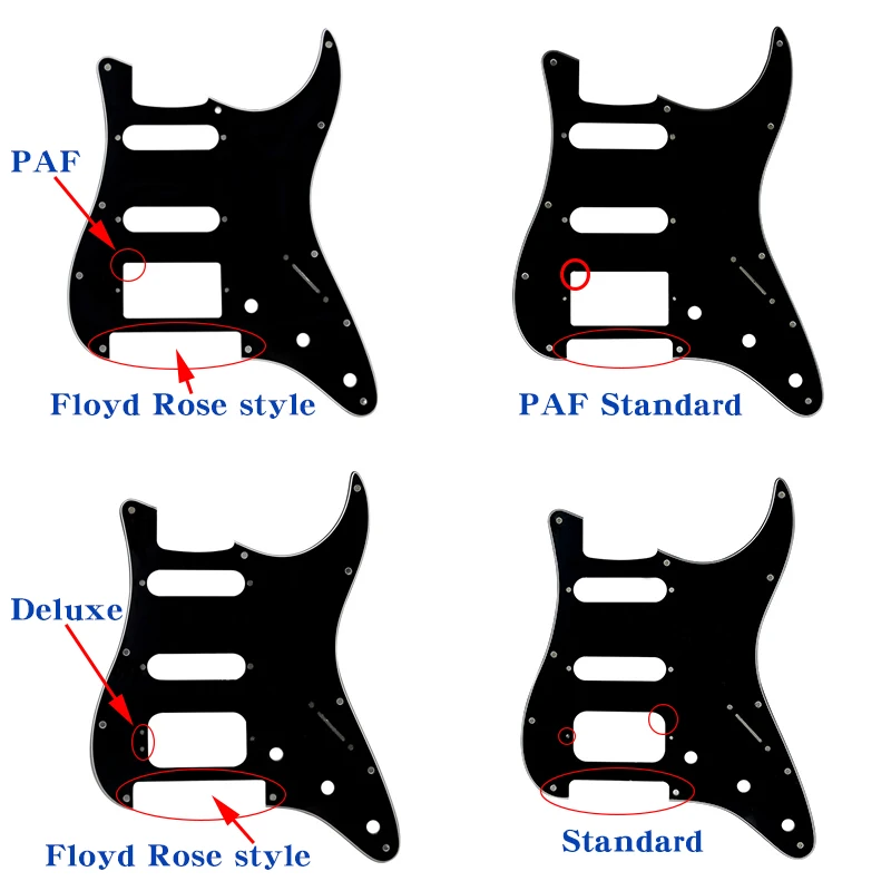 Pleroo аксессуары для гитары strat накладка HSS для электрогитары и 11 шурупы Fender Stratocaster Floyd Rose мост Cut с PAF Humbucker