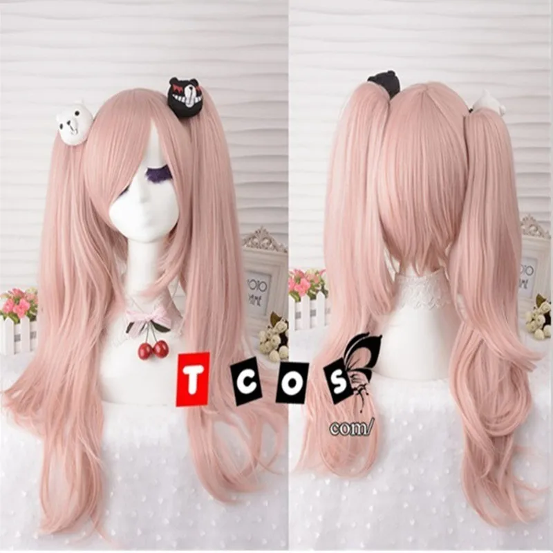 

Danganronpa Dangan Ronpa Junko Enoshima Wig Light Pink Heat Resistant Sythentic Hair Clip Ponytails Cosplay Wig