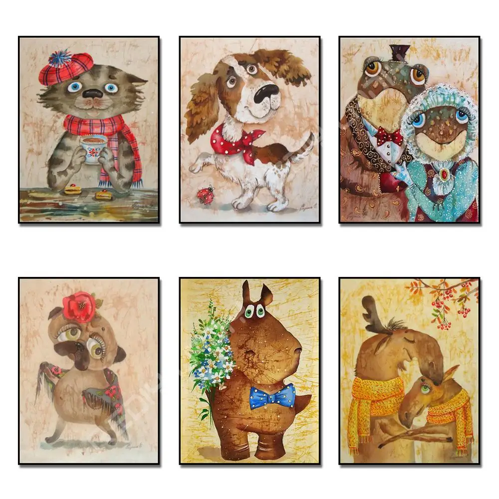 

Full Square/Round Diamond Painting Cartoon Animals Picture of Rhinestones Cross Stitch Kits Diamond Mosaic Kits Hobby & Crafts