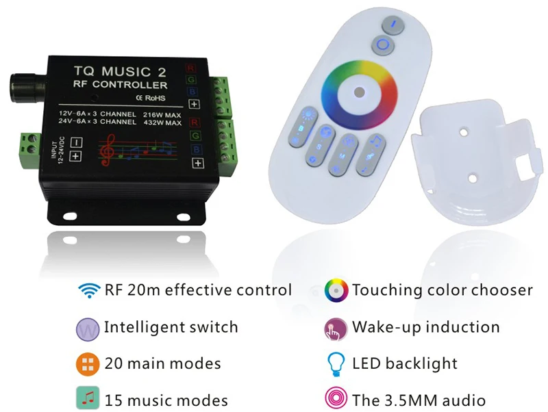 20 клавиш 24 клавиши 2,4G музыкальный контроллер DC12-24V RGB звук чувствительный дистанционный музыкальный 2 для 5050 3528 Светодиодный светильник